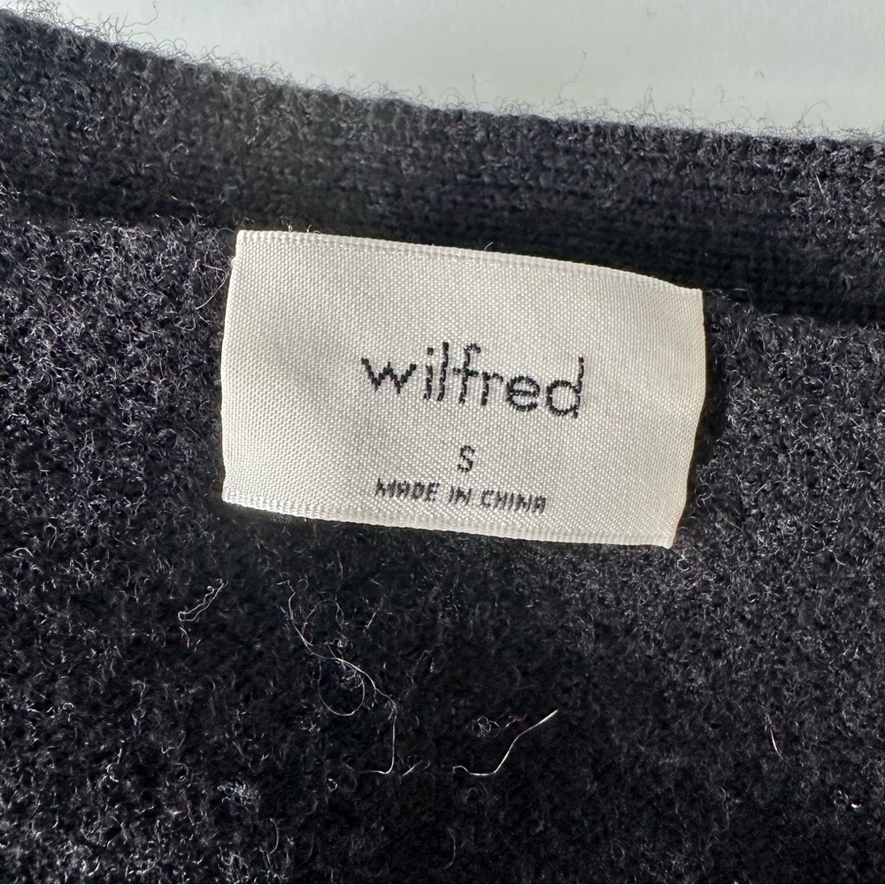 Wilfred Aritzia Utopia 100% Merino Wool Black Sweater Dress Size S #217 - Picture 5 of 7